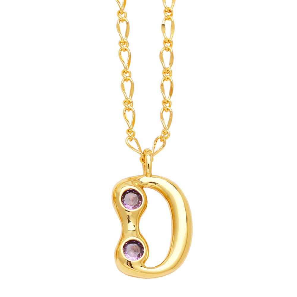 Wholesale 26 English Letters Gold Plated Necklace